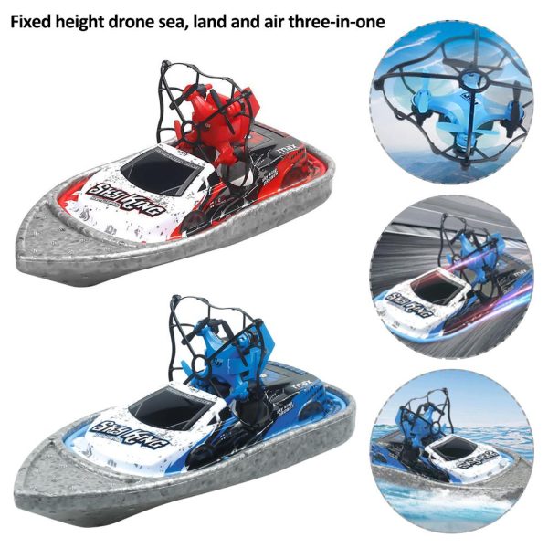 Fixed High Drone Sea Land Air Remote Control Car Speedboat Boat Mini Aircraft Electric Drift Racing 3-in-1 Quadcopter Hovercraft Online Hot Sale