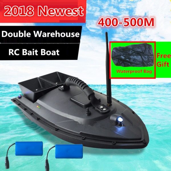 Free Bag Auto RC Remote Control Fishing Bait Boat Toy 500M Waterproof grass Twin-Bucket Roll RC Dipping boat With Night Light For Cheap