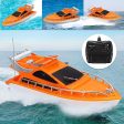 Orange Mini RC Boats Plastic Electric Remote Control Speed Boat Kid Children Toy 26x7.5x9cm Cheap