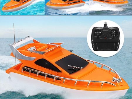 Orange Mini RC Boats Plastic Electric Remote Control Speed Boat Kid Children Toy 26x7.5x9cm Cheap