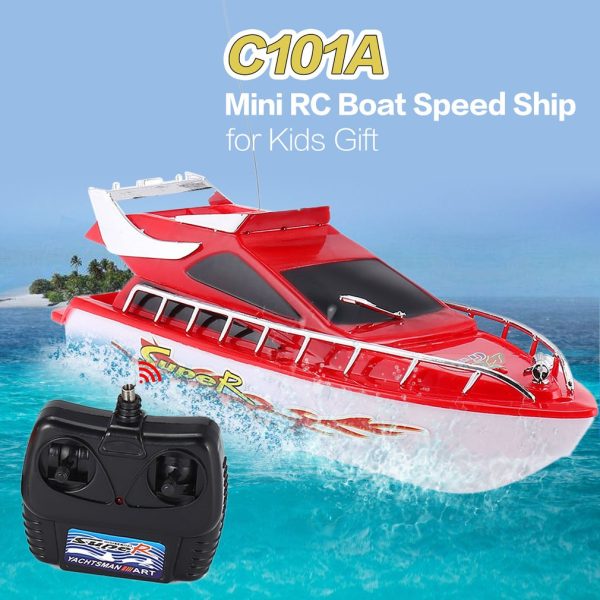 Kids C101A Mini Radio RC High Speed Racing Boat Speed Ship Toys for Children Gift Toy Simulation Remote Control Boat Model Supply