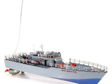 1 115 2.4G EHT-2877 Missile Destroyer RC Boat 4km h Vehicle Models Outdoor Toys Boy Gifts w  Two Motors Light Controller Discount