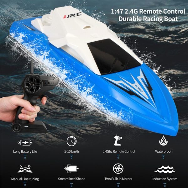 JJRC S5 1 47 10km h 2.4G Electric Rc Boat with Dual Motor Racing RTR Ship Model 20 minis Using time Outdoor Toys on Sale