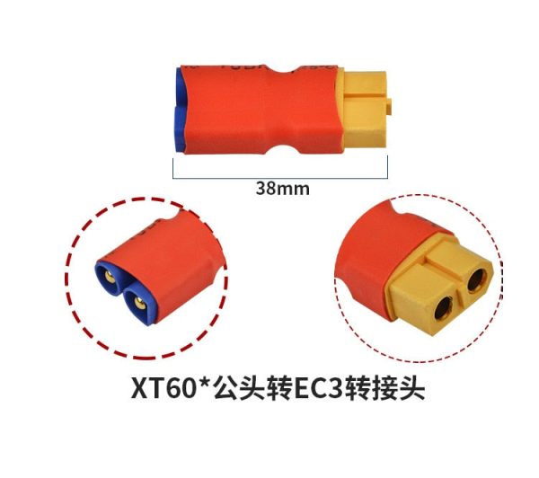 1 Pcs EC3 male Plug to XT60 Male Plug Connector for RC Model Drone Adapter Wirings Spare Parts For Discount