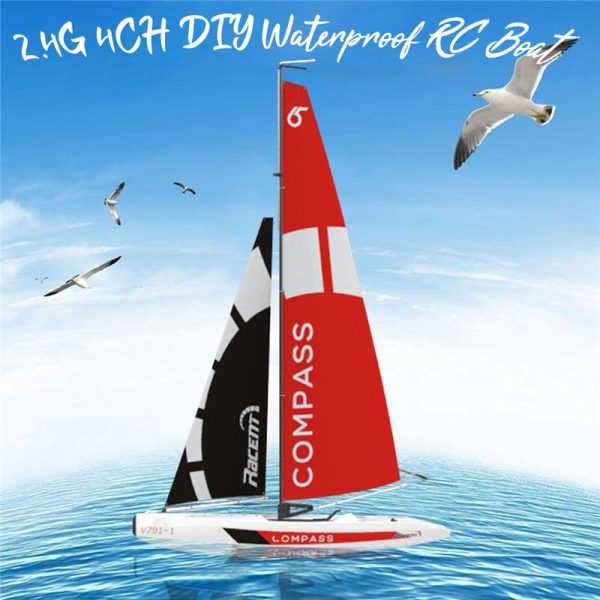 High Quality Volantexrc 791-1 65CM 2.4G 4CH Rc Boat Pre-assembled Sailboat Without Battery Toy RC Tiny Gift Present Kid Toys For Sale