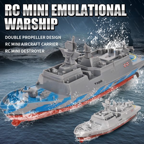 RC Boat Warship 2.4GHZ Toys Remote Control Mini Electric Carrier Children Outdoors Water Speedboat Remote Control Toys Online now