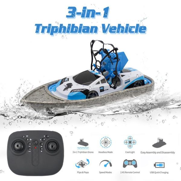 gw123 RC Mini Drone Boat Car Triphibian Vehicle Helicopter Dron Quadrocopter Remote Control Toys for Boys Girls Nano Dron Sale