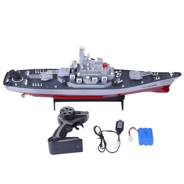 RC Boat 6KM H High Speed 58cm 1:250 Military Battleship RC War Ship Toy Remote Control Boat As Gift For Children Toy Kid-US Plug For Cheap