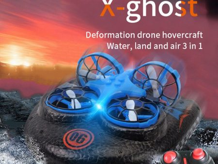 Chrismas Gift Water Land Air 3 To 1 Multifunction Remote Control Hovercraft Drone 2.4G Fly Land Water Mode RC Hovercraft Boat For Discount