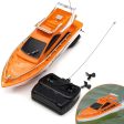 Orange Mini RC Boats Plastic Electric Remote Control Speed Boat Kid Children Toy 26x7.5x9cm Cheap