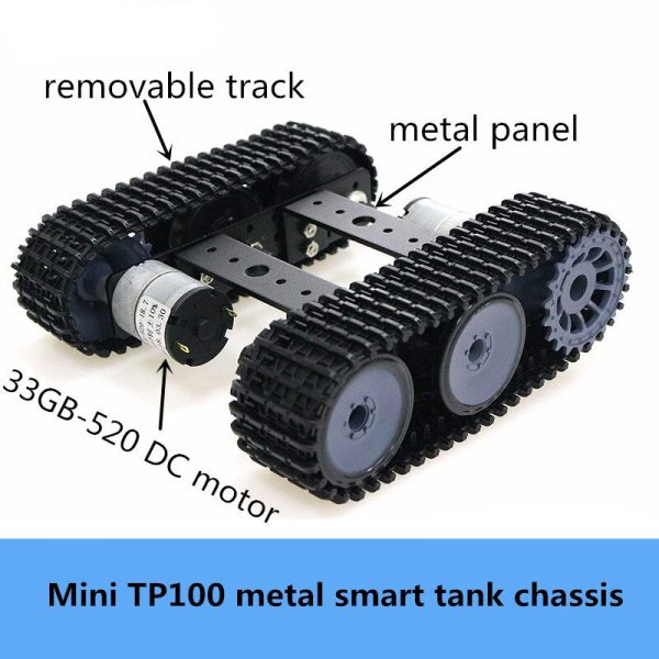 Unassembled Smart Crawler Robot Education Mini TP100 Metal Rc Tank Chassis Kit High Torque 33GB-520 DC Motor DIY For Arduino Discount