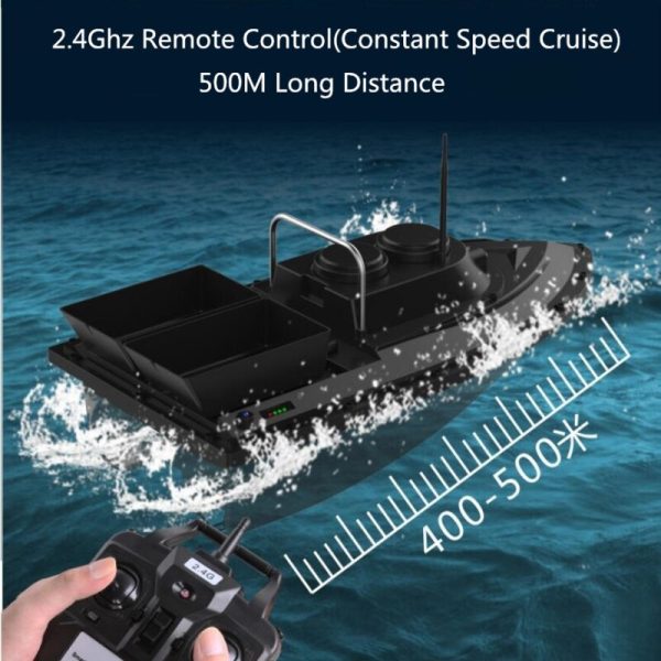 Double Hopper Night Light RC Fishing Gear Boat 1.5kg Loading 500M Remote Control Bait Boat Nesting Device RC Fishing Bait Ship Online Hot Sale