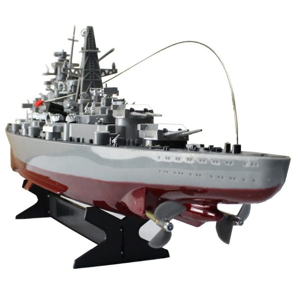 RC Boat High-speed Military Model Series Battleship 1 360 RC 28  Warship Cruiser Simulation Battleship Bismarck Toys For Kids Hot on Sale