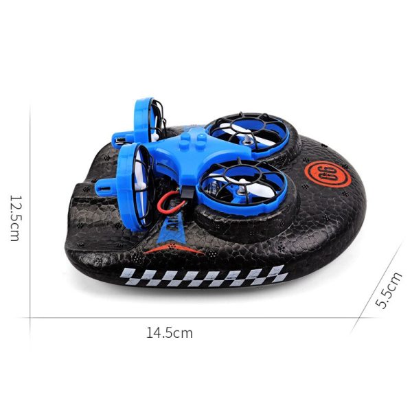 Multifunction Water Land Air 3 To 1 Electric Remote Control RC Hovercraft 2.4G High Speed Land Water Driving Sky Fly RC Boat Toy Online now