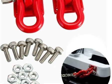 1 Pair 1:10 RC Crawler Accessories Red Trailer Hook Scale Accessory For RC Crawler SCX-10 Truck Climbing Car Truck Trailer Hook For Discount