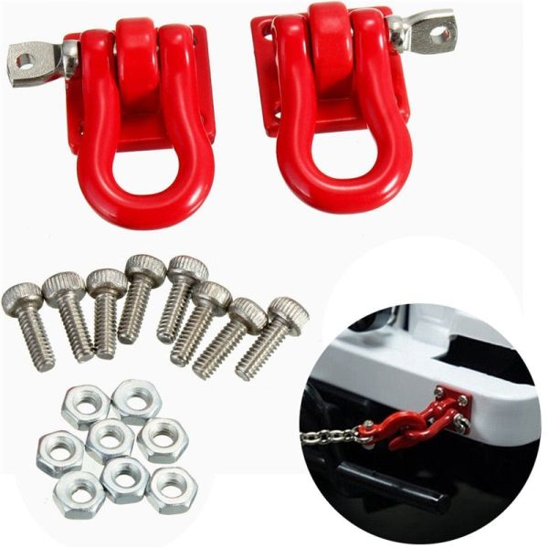 1 Pair 1:10 RC Crawler Accessories Red Trailer Hook Scale Accessory For RC Crawler SCX-10 Truck Climbing Car Truck Trailer Hook For Discount