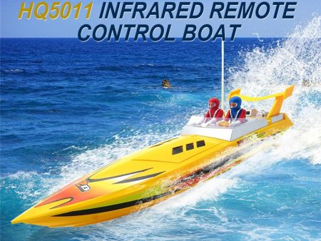 Flytec HQ5011 4CH 34CM Infrared 27MHZ 40MHZ RC Boat 15KM H Without Battery RTR Toys For Kids Gift Yellow & Red Hot on Sale