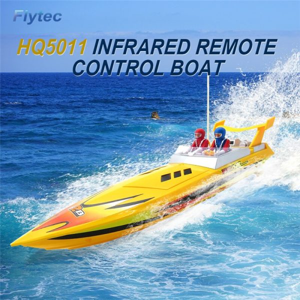 Flytec HQ5011 4CH 34CM Infrared 27MHZ 40MHZ RC Boat 15KM H Without Battery RTR Toys For Kids Gift Yellow & Red Hot on Sale