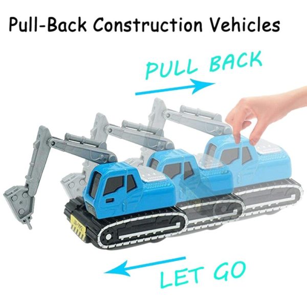 4Pack Construction Vehicles Toys Metal Engineering Tractor Mini Pull Back Cars Play Set Party Supplies for Kids Toddler Boys Hot on Sale