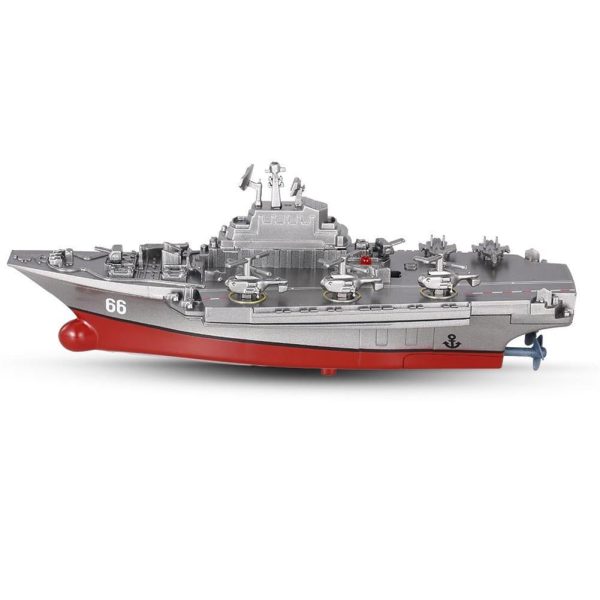 Kuulee 2.4G Remote Control Military Warship Model Electric Toys Waterproof Mini Aircraft Carrier Coastal Escort Gift for Kids Online