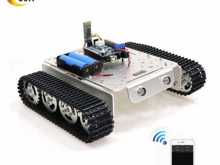 T200 Handle Bluetooth WiFi RC Control Robot Tank Chassis Car Kit for Arduino with UNO R3, 4 Road Motor Driver Board, WiFi Module Supply