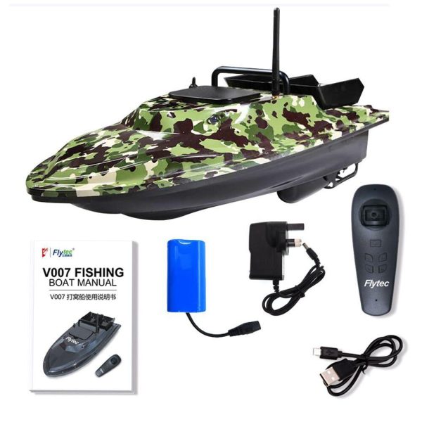 Flytec V007 Intelligent 500m Control Fishing Finder Bait RC Boat Fishing Boat 4.8km h Double Motor with LED Boat Searchlight Online now