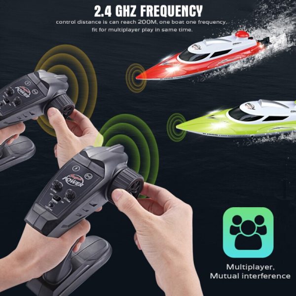 High Speed 35km h 2.4G 200m Remote Control Distance RC Boat Fast Ship RC Boat Racing Boat Speedboat With Cooling Water System to Online now