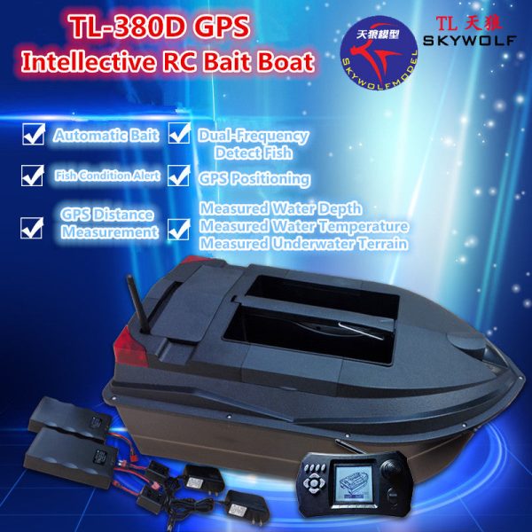 Professional Remote Control Fishing Boat TL-380D Dual Bait Well 3KG Load GPS Positioning Sonar Fish Finder Auto RC Baiting Boat Discount