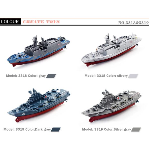 None 2.4G Remote Control Military Warship Model Electric Toys Waterproof Mini Aircraft Carrier Coastal Escort Gift for Kids Online now