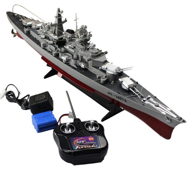 RC Boat High-speed Military Model Series Battleship 1 360 RC 28  Warship Cruiser Simulation Battleship Bismarck Toys For Kids Hot on Sale