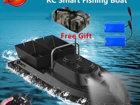 Free Bag Extra Battery Intelligent Wireless Control Double Hopper Bait Boat 500M 5 Level Wind RC Remote Control Fishing Boat Online