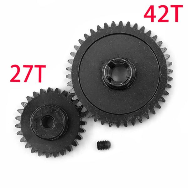 Metal Diff Main Gear 42T + Motor Gear 27T For 1 18 WLtoys A959-B A969-B A979-B K929-B RC Car Upgrade Parts For Cheap