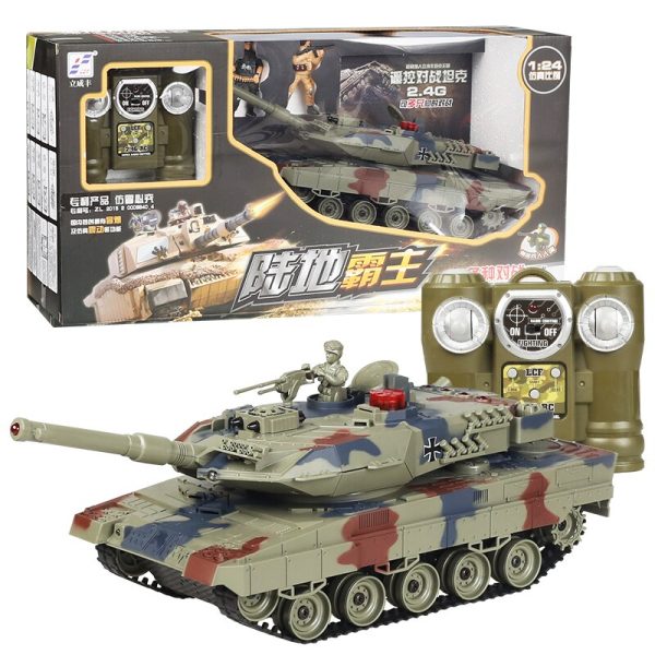 1:24 2.4G Remote Control Battle Tank Fortress 350° free Rotation Gun Tube up and Down 20° Free Adjustment Military Tank Model For Cheap