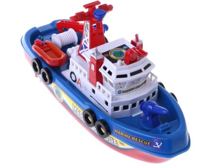 Fast Speed Music Light Electric Marine Rescue Fire Fighting Boat Toy for Kids Sale