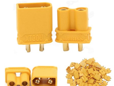 100pcs lot Amass XT30U 2mm Antiskid Plug Connector Male+Female 2mm Golden Connector   Plug Upgrade XT30 ( 50 Pair ) Sale