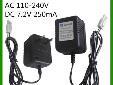 7.2V 250mA battery charger For 7.2 V AA NiCd and NiMH battery charger For RC toy car EL plug AC 110-240V DC 7.2V 250mA For Cheap