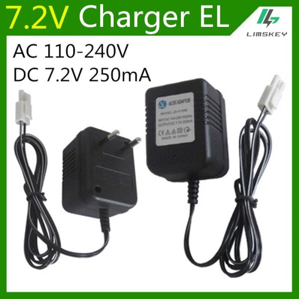 7.2V 250mA battery charger For 7.2 V AA NiCd and NiMH battery charger For RC toy car EL plug AC 110-240V DC 7.2V 250mA For Cheap