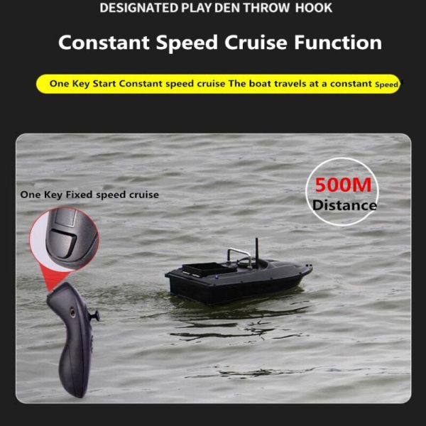 New Function Fixed Speed Cruise Remote Control Fishing Finder Boat 1.5KG 500M Dual Night Light Lure Fishing Smart RC Bait Boat Fashion