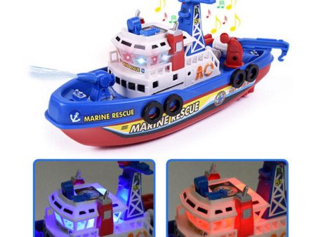 Children Electric High Speed Music Light Boat Marine Rescue Model Fireboat Toys For Boys Water Spray Fire Boat Educational Toy on Sale