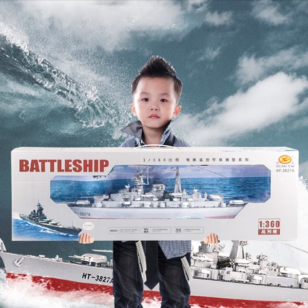 Hot 71cm 1:360 RC Military Battleship RC Cruiser Warship Toy Control Military RC Boat Destroyer Model Toys Best Gifts - US Plug For Cheap