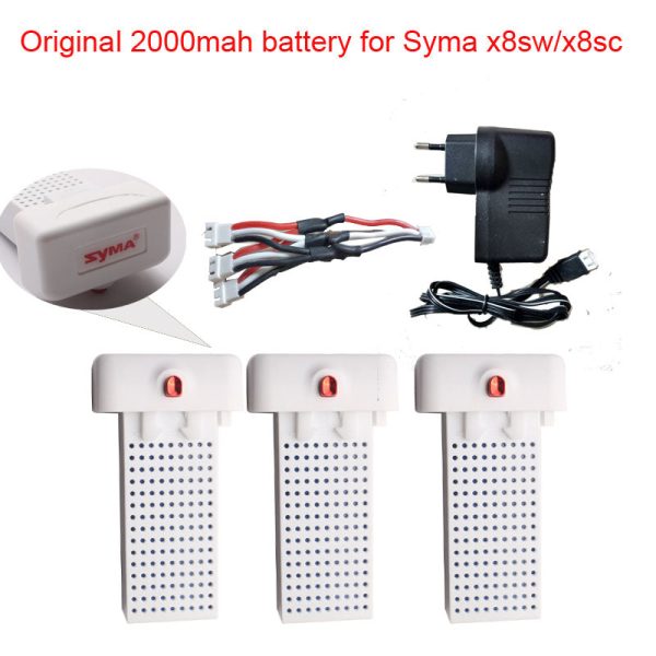 Original SYMA X8SW X8SC X8 Pro Battery Ultra-high Capacity 7.4V 2000mAh Battery RC Drone Helicopter Syma X8sw X8SC series parts on Sale