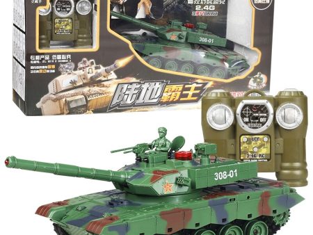 1:24 2.4G Remote Control Battle Tank Fortress 350° free Rotation Gun Tube up and Down 20° Free Adjustment Military Tank Model For Cheap