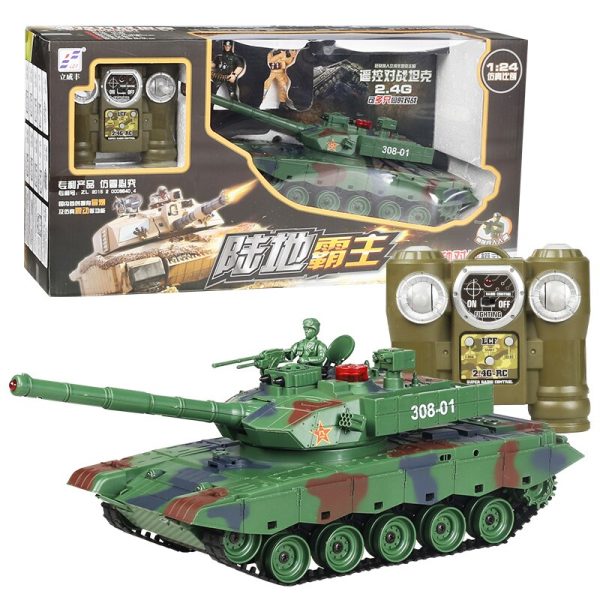 1:24 2.4G Remote Control Battle Tank Fortress 350° free Rotation Gun Tube up and Down 20° Free Adjustment Military Tank Model For Cheap