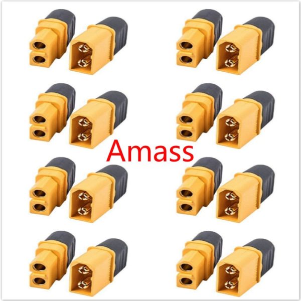 10 x Amass XT60+ Plug Connector With Sheath Housing 5 Male 5 Female (5 Pair ) servo spare parts Supply