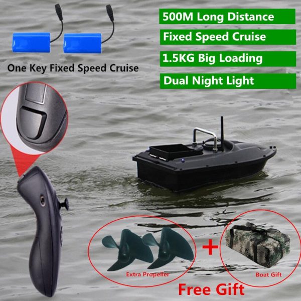 Constant Speed Cruise Function 500m Smart Lure Fishing Remote Control Fishing Bait Boat Auto RC Remote Control Fishing Bait Boat For Cheap