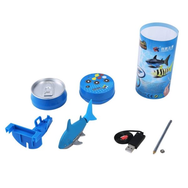 Mini RC boat 4 CH Remote Small Sharks With USB Remote Control Toy Fish Boat Best Christmas Gift for Children Kids New For Sale