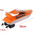 Orange Mini RC Boats Plastic Electric Remote Control Speed Boat Kid Children Toy 26x7.5x9cm Cheap