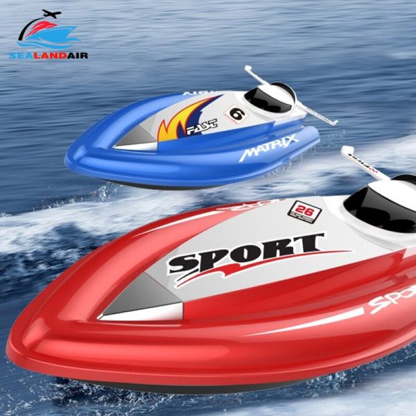 New Red Blue Ship Radio Remote Control Boat Double Motor Mini RC Speedboat Toys Children Outdoor Racing Boats with Original Box For Sale