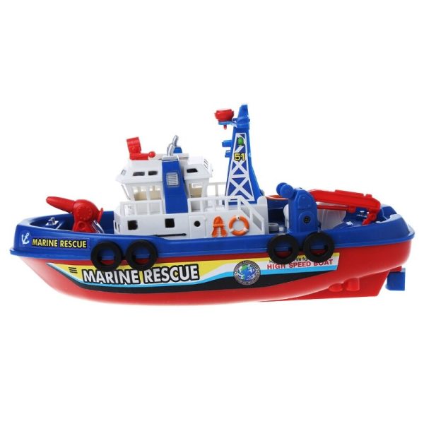 Electric Boat Children Marine Rescue Toys Navigation Warship Toy Birthday Gift For Sale