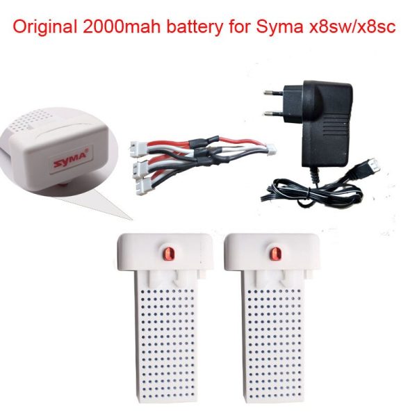 Original SYMA X8SW X8SC X8 Pro Battery Ultra-high Capacity 7.4V 2000mAh Battery RC Drone Helicopter Syma X8sw X8SC series parts on Sale